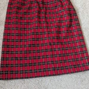 Pendleton Red and Black Plaid A-Line Skirt